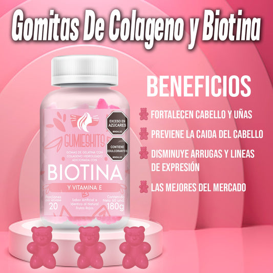 Colágeno Hidrolizado Biotina y Vitamina E en Gomitas ¡ENVIO GRATIS!+Obsequio